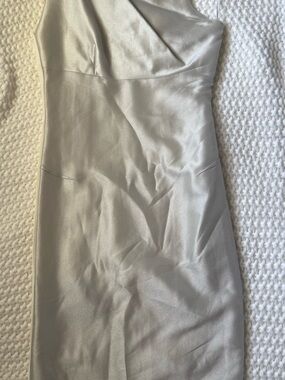 Roland Mouret One-Shoulder Silver Sheath Dress